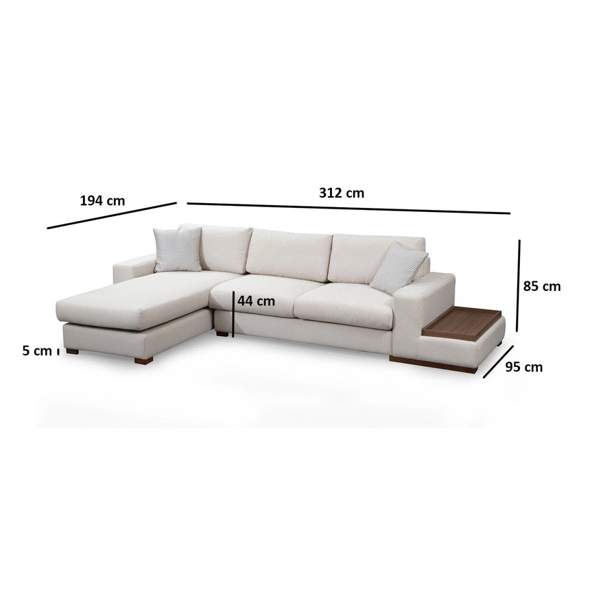 Loop Ecksofa, Linke Seite, in Weiß, 312x194 cm von Atelier Del Sofa – Bild 11
