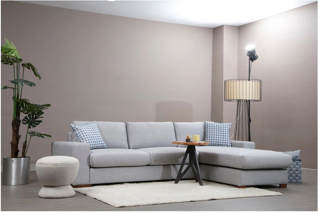 Loop Ecksofa, Rechte Seite, in Hellgrau, 290x194 cm von Atelier Del Sofa – Bild 1