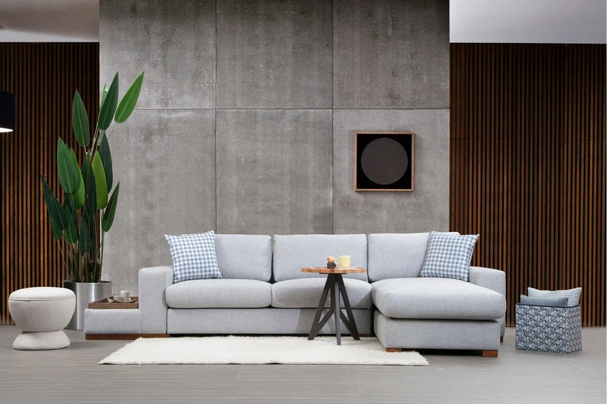 Loop Ecksofa, Rechte Seite, in Hellgrau, 322x194 cm von Atelier Del Sofa – Bild 2
