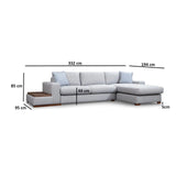 Loop Ecksofa, Rechte Seite, in Hellgrau, 322x194 cm von Atelier Del Sofa – Bild 7
