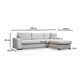 Loop Ecksofa, Rechte Seite, in Weiß, 270x194 cm von Atelier Del Sofa – Bild 11
