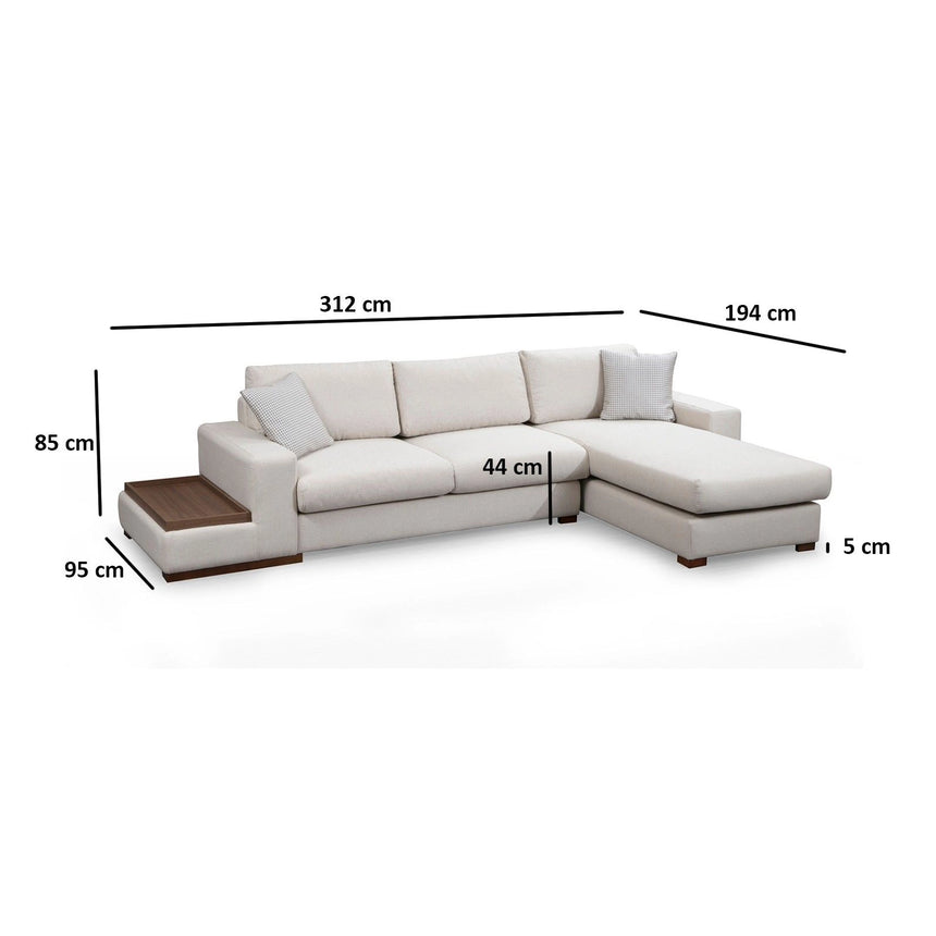 Loop Ecksofa, Rechte Seite, in Weiß, 312x194 cm von Atelier Del Sofa – Bild 12
