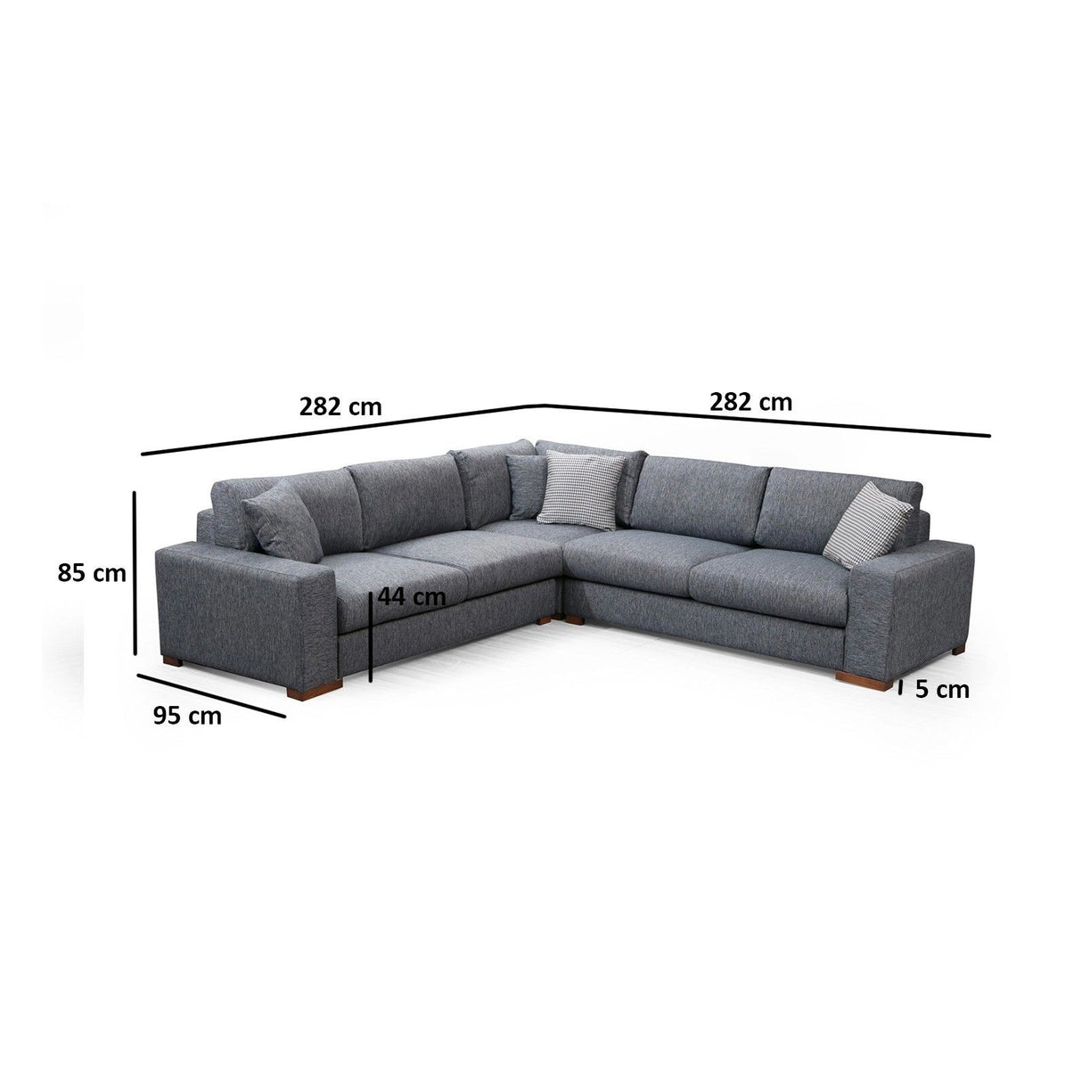 Loop Ecksofa, Symmetrisch, in Anthrazit, 282x282 cm von Atelier Del Sofa – Bild 6