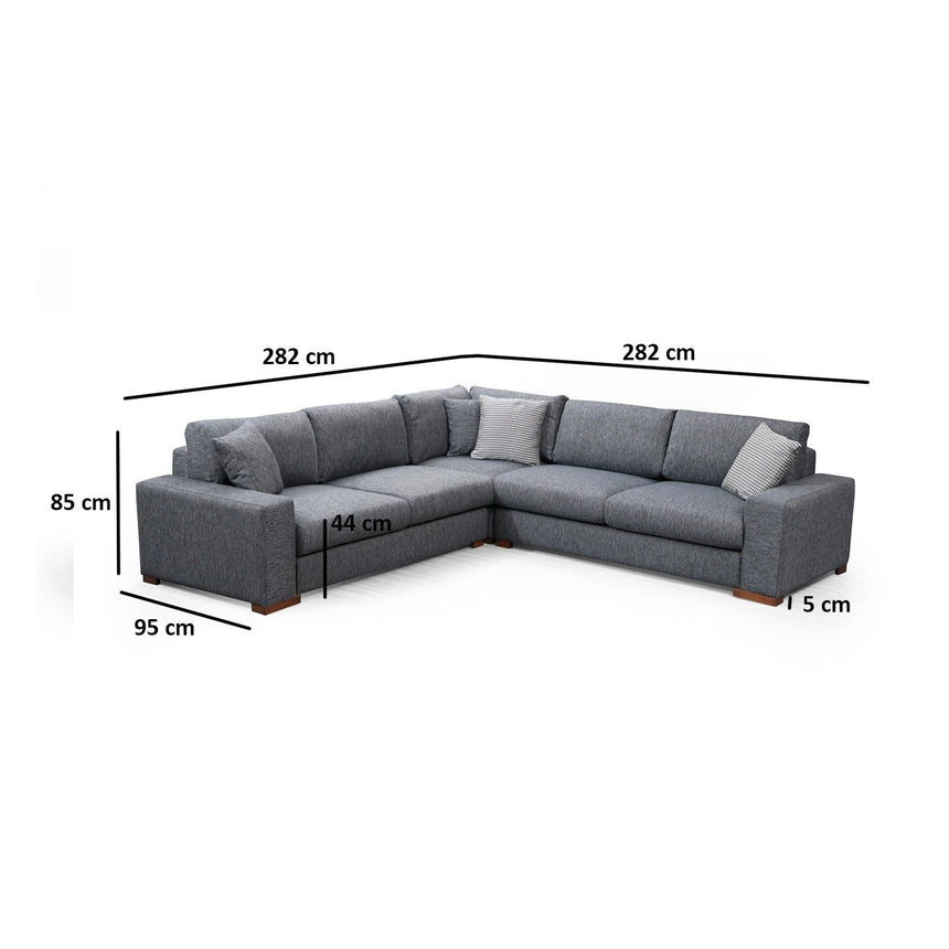 Loop Ecksofa, Symmetrisch, in Anthrazit, 282x282 cm von Atelier Del Sofa – Bild 6