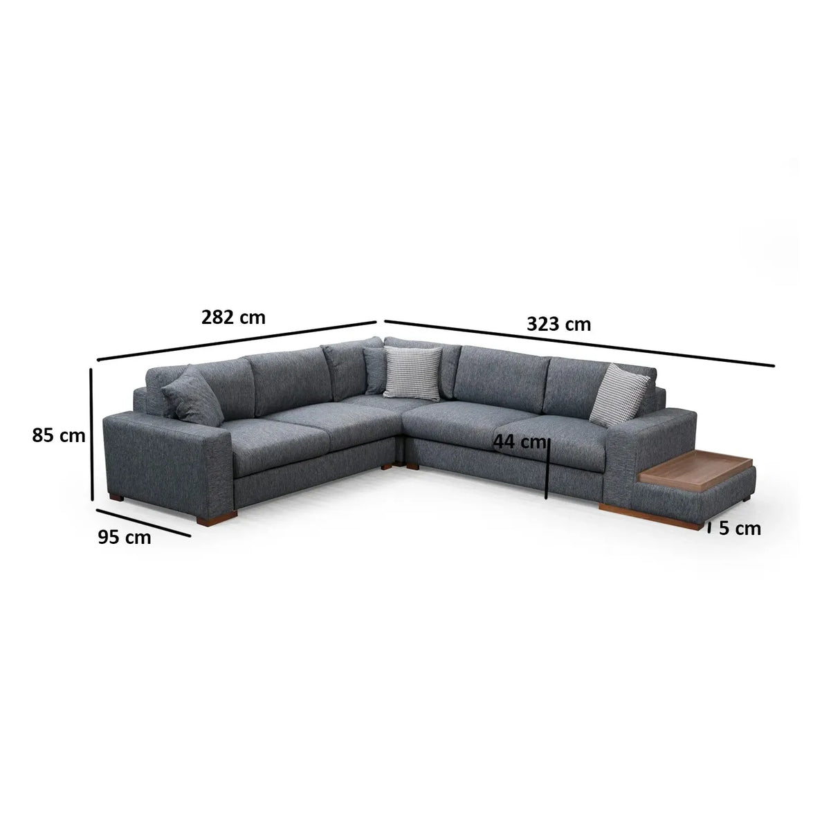 Loop Ecksofa in Anthrazit, 323x282 cm - ZEN ZONE Furniture