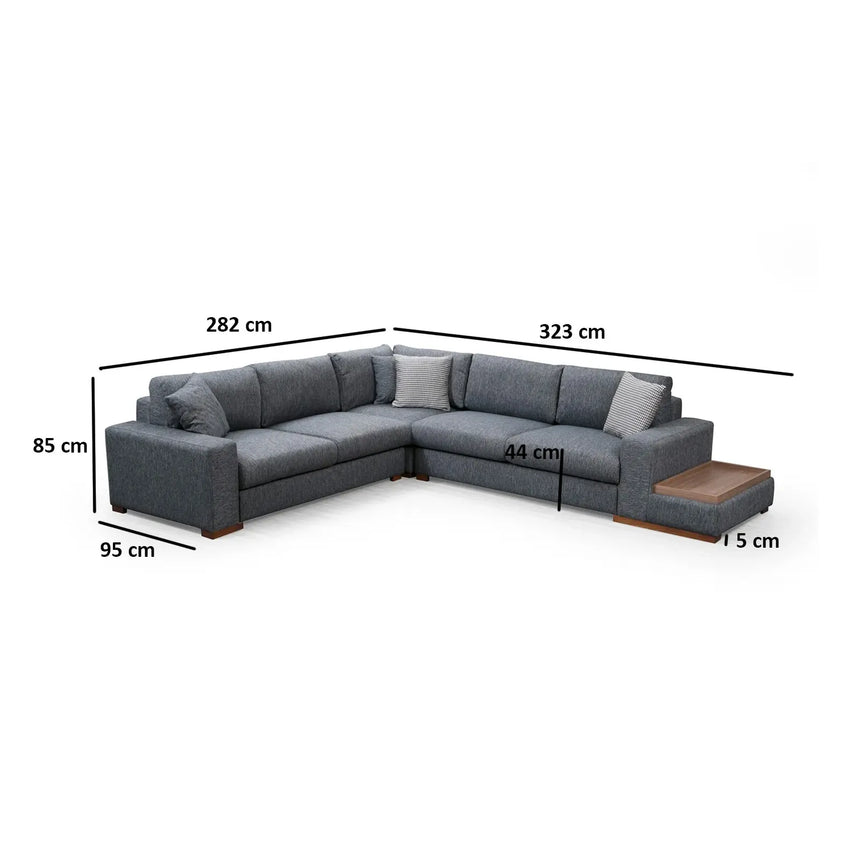 Loop Ecksofa in Anthrazit, 323x282 cm - ZEN ZONE Furniture