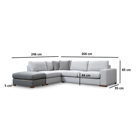 Loop Ecksofa in Grau und Hellgrau, 266x246 cm - ZEN ZONE Furniture