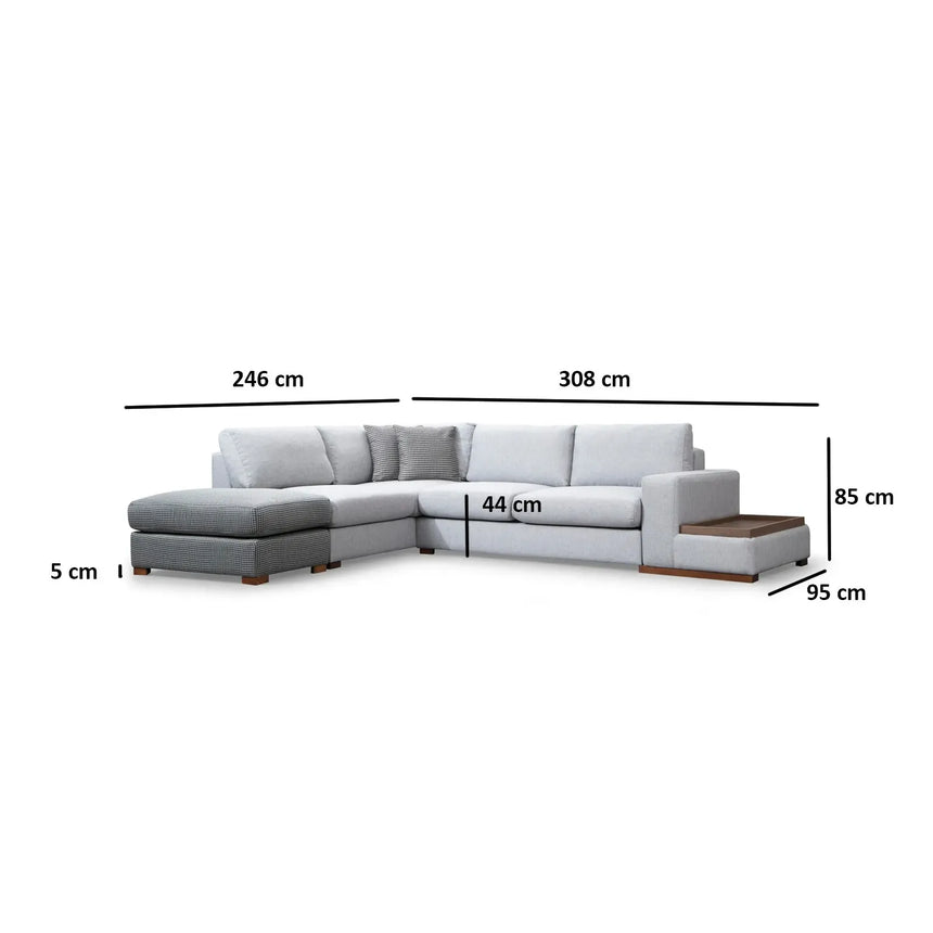 Loop Ecksofa in Grau und Hellgrau, 308x246 cm - ZEN ZONE Furniture