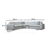Loop Ecksofa in Weiß, 323x282 cm - ZEN ZONE Furniture