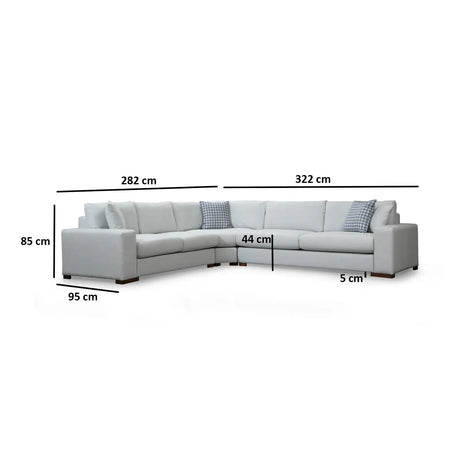 Loop Ecksofa in Weiß, 323x282 cm - ZEN ZONE Furniture