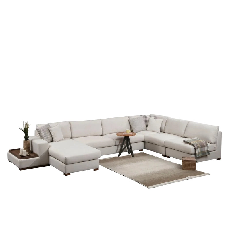 Loop Panoramasofa, Linke Seite, in Weiß, 428x272 cm von Atelier Del Sofa – Bild 6