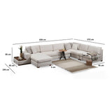 Loop Panoramasofa, Linke Seite, in Weiß, 428x272 cm von Atelier Del Sofa – Bild 7