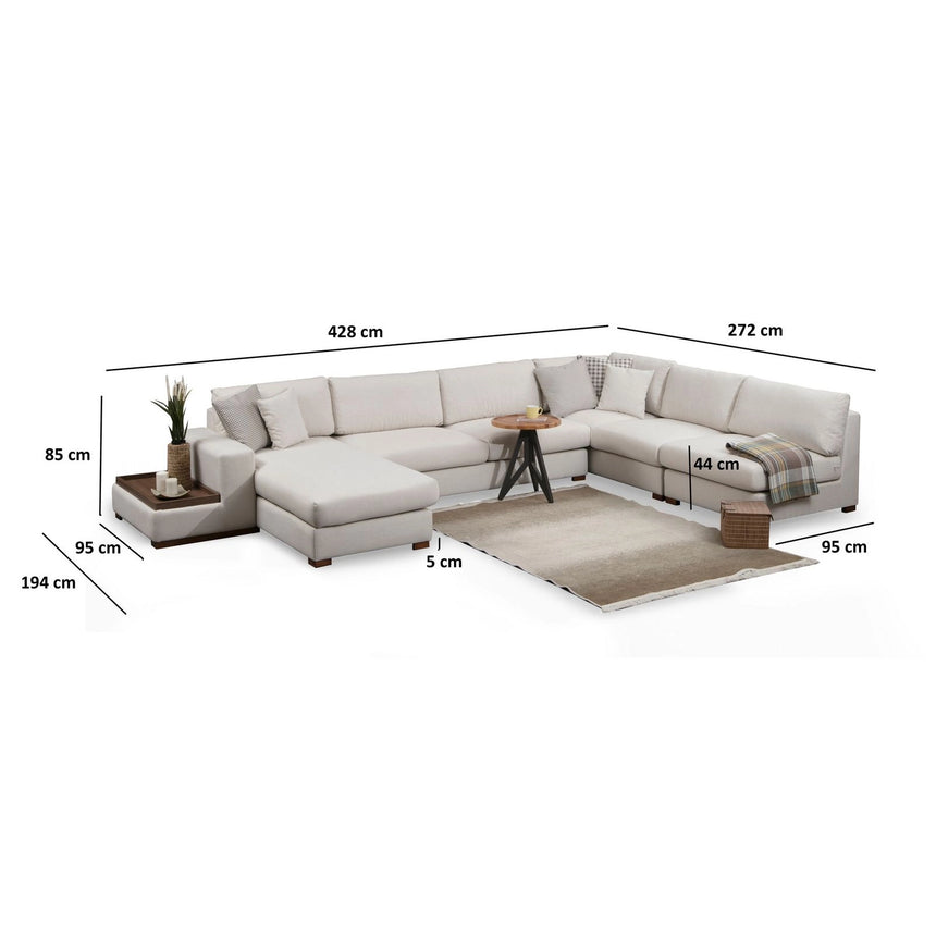 Loop Panoramasofa, Linke Seite, in Weiß, 428x272 cm von Atelier Del Sofa – Bild 7