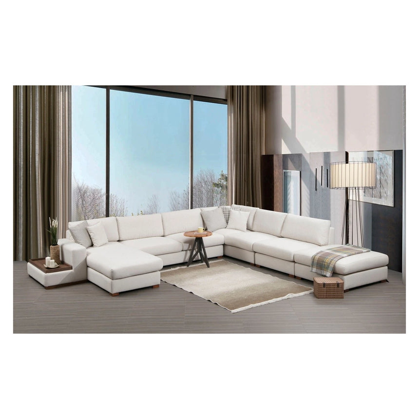 Loop Panoramasofa, Linke Seite, in Weiß, 428x374 cm von Atelier Del Sofa – Bild 1