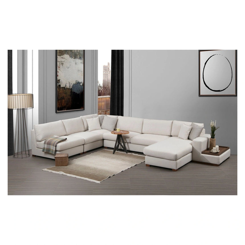 Loop Panoramasofa, Rechte Seite, in Weiß, 428x272 cm von Atelier Del Sofa – Bild 1