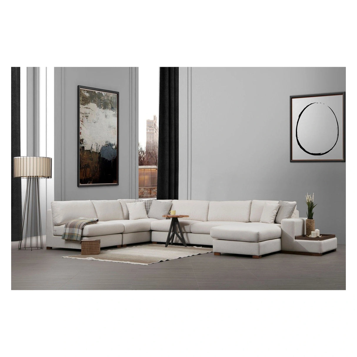 Loop Panoramasofa, Rechte Seite, in Weiß, 428x272 cm von Atelier Del Sofa – Bild 2