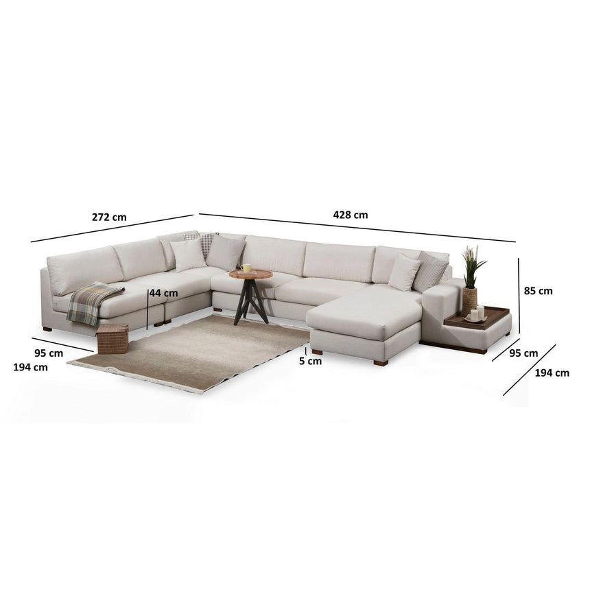 Loop Panoramasofa, Rechte Seite, in Weiß, 428x272 cm von Atelier Del Sofa – Bild 7