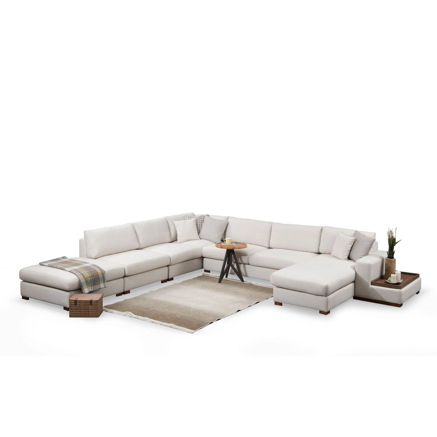 Loop Panoramasofa, Rechte Seite, in Weiß, 428x374 cm von Atelier Del Sofa – Bild 6