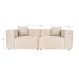 Lora 2-Sitzer Sofa in Mokka, 220x108 cm - ZEN ZONE Furniture