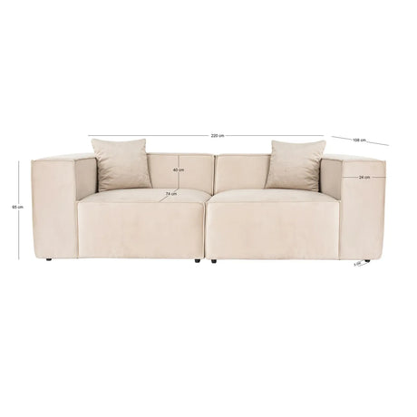 Lora 2-Sitzer Sofa in Mokka, 220x108 cm - ZEN ZONE Furniture