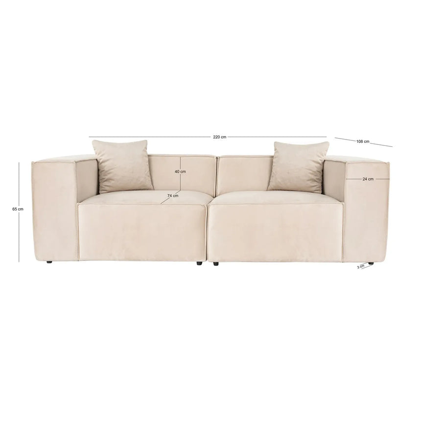 Lora 2-Sitzer Sofa in Mokka, 220x108 cm - ZEN ZONE Furniture
