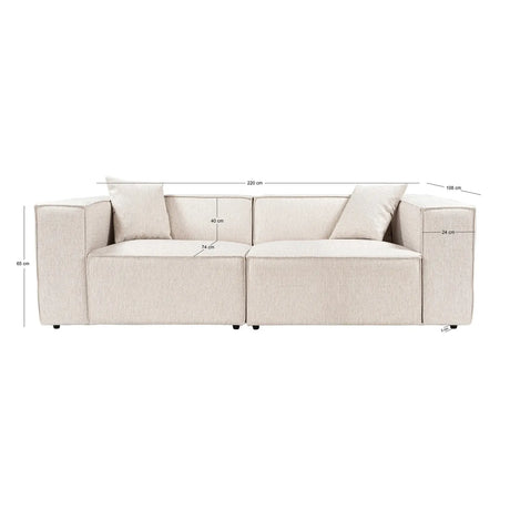 Lora 2-Sitzer Sofa in Mokka, 220x108 cm - ZEN ZONE Furniture