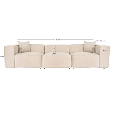Lora 3-Sitzer Sofa, 303x108 cm - ZEN ZONE Furniture