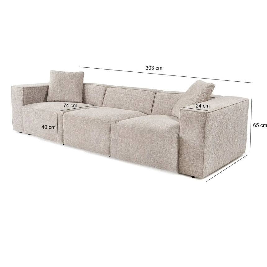 Lora 3-Sitzer Sofa, 303x108 cm - ZEN ZONE Furniture