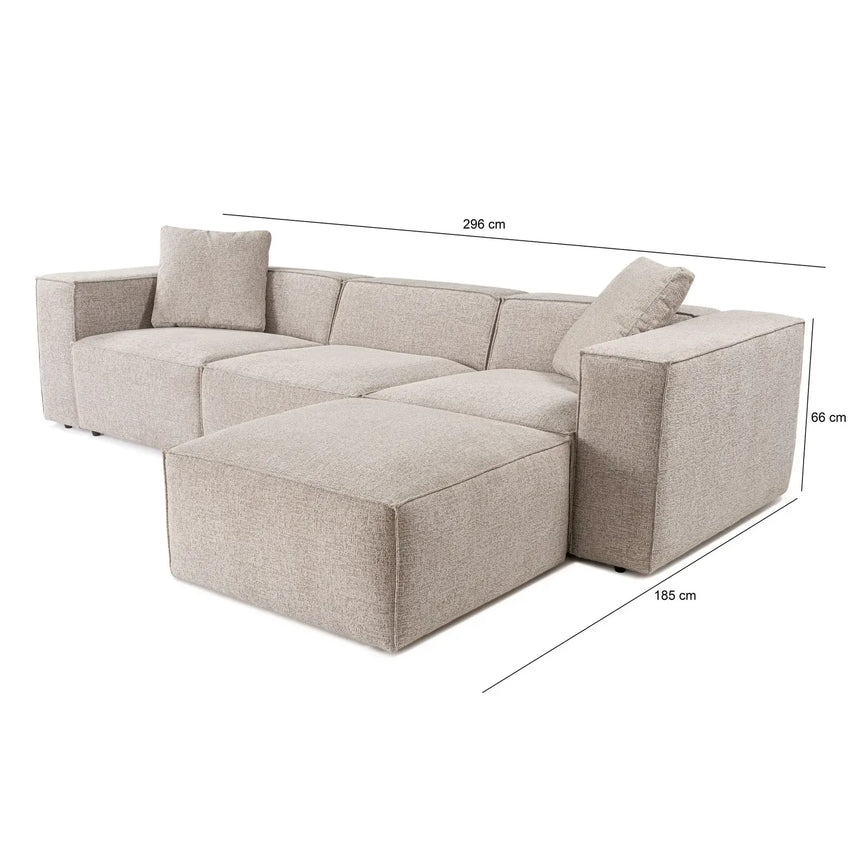 Lora Ecksofa aus Leinen, Rechte Seite, 303x193 cm - ZEN ZONE Furniture