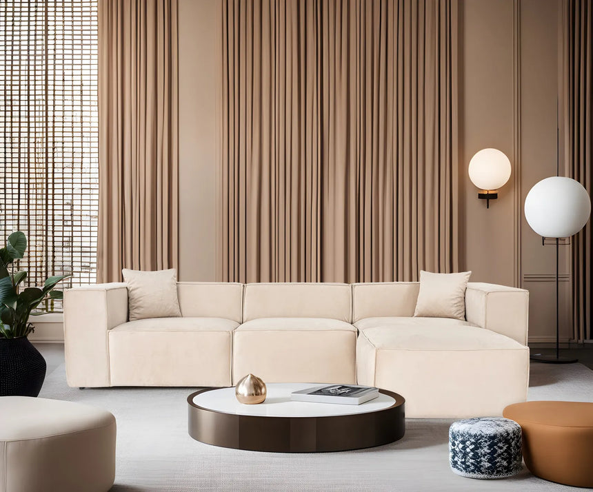 Lora Ecksofa aus Leinen, Rechte Seite, in Creme, 303x193 cm von Atelier Del Sofa – Bild 2