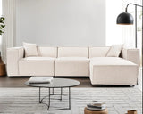 Lora Ecksofa aus Leinen, Rechte Seite, in Hellbraun, 303x193 cm von Atelier Del Sofa – Bild 1
