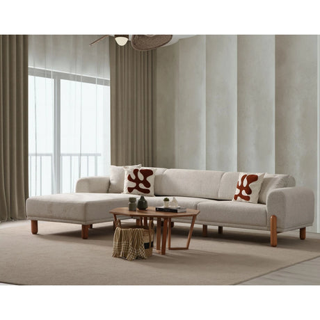 Lyke Eckschlafsofa, Linke Seite, in Creme, 290x180 cm von Atelier Del Sofa – Bild 1