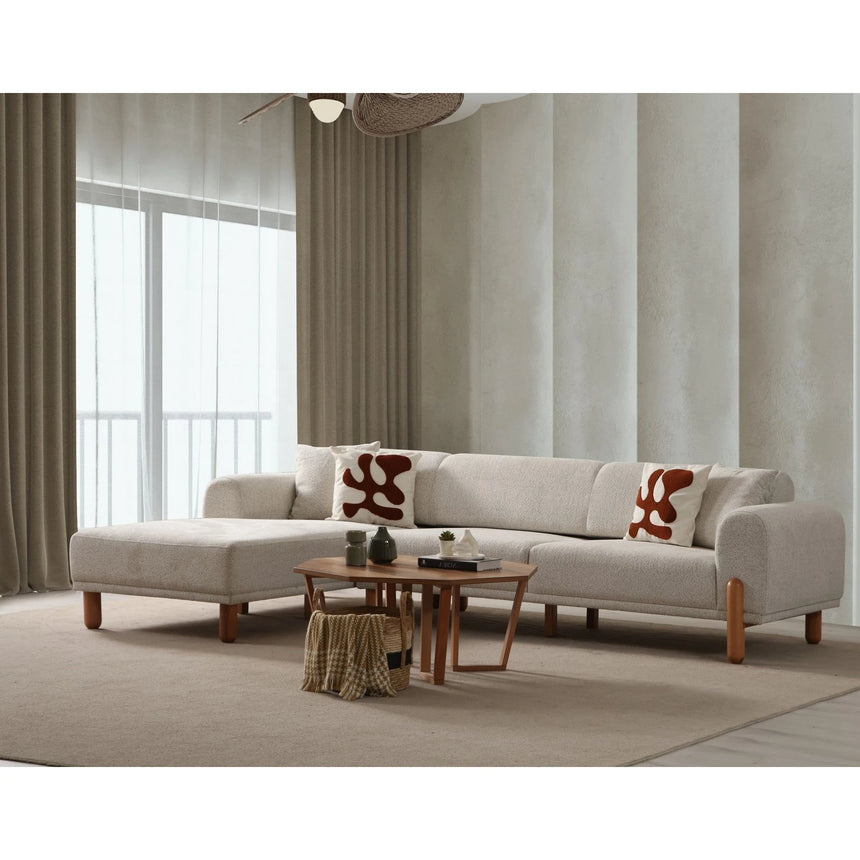 Lyke Eckschlafsofa, Linke Seite, in Creme, 290x180 cm von Atelier Del Sofa – Bild 1