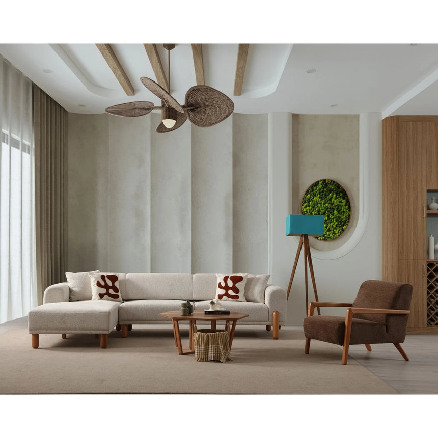 Lyke Eckschlafsofa, Linke Seite, in Creme, 290x180 cm von Atelier Del Sofa – Bild 3