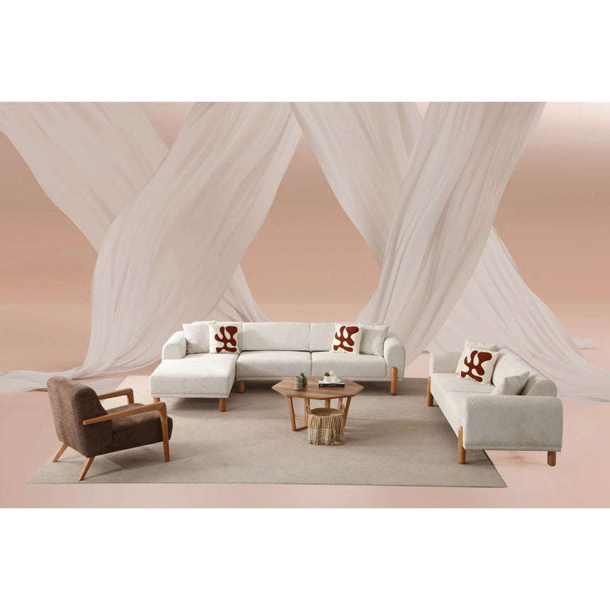Lyke Eckschlafsofa, Linke Seite, in Creme, 290x180 cm von Atelier Del Sofa – Bild 4