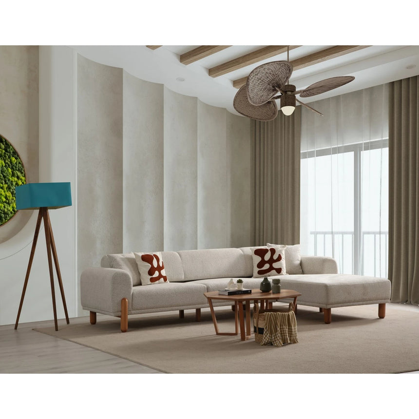 Lyke Eckschlafsofa, Rechte Seite, in Creme, 290x180 cm von Atelier Del Sofa – Bild 2