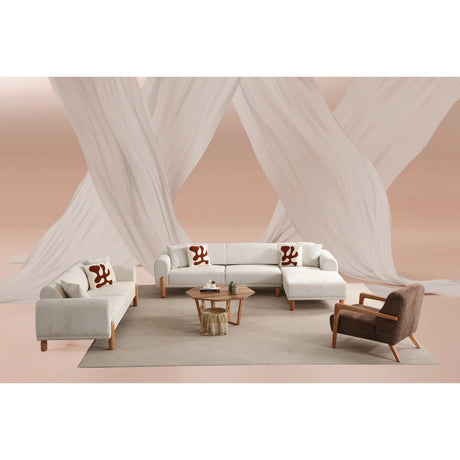 Lyke Eckschlafsofa, Rechte Seite, in Creme, 290x180 cm von Atelier Del Sofa – Bild 4