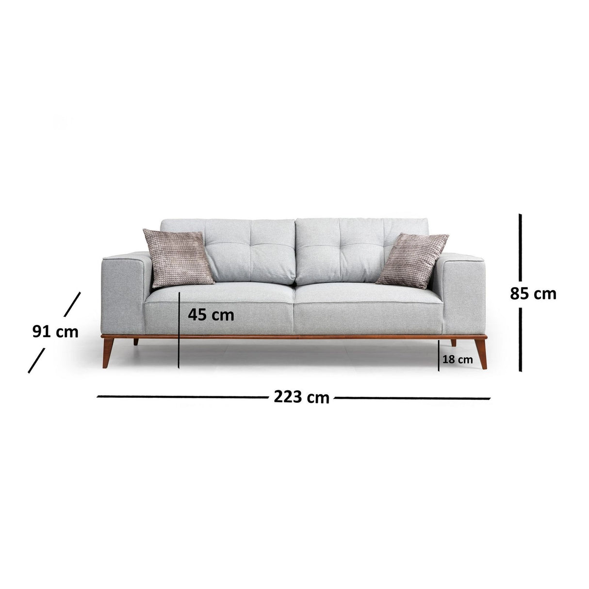 Montana 3-Sitzer Schlafsofa in Grau, 223x91 cm von Atelier Del Sofa – Bild 5