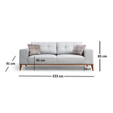 Montana 3-Sitzer Schlafsofa in Grau, 223x91 cm von Atelier Del Sofa – Bild 5