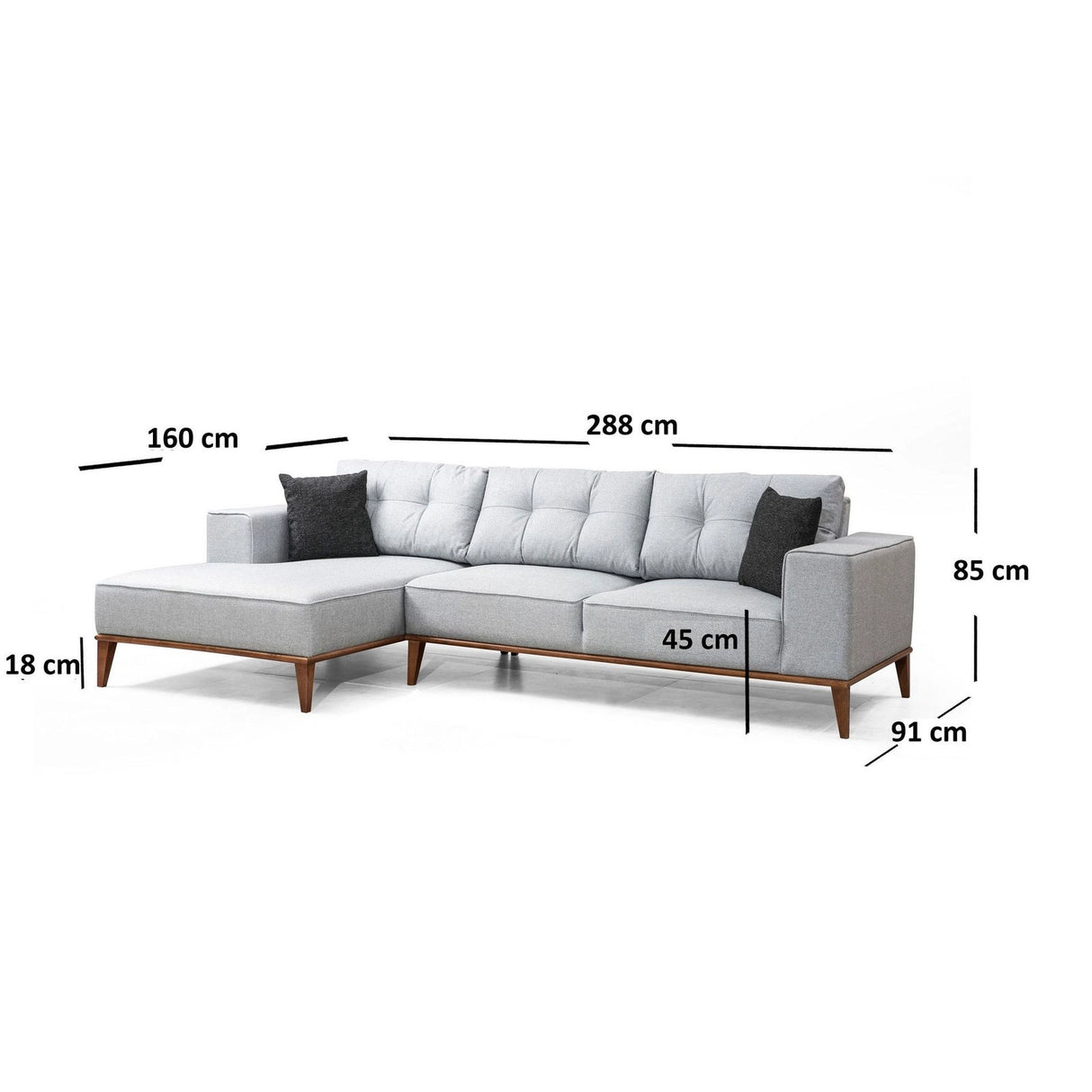 Montana Eckschlafsofa, Linke Seite, in Hellgrau, 288x160 cm von Atelier Del Sofa – Bild 6