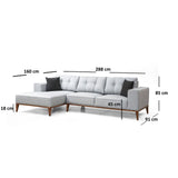Montana Eckschlafsofa, Linke Seite, in Hellgrau, 288x160 cm von Atelier Del Sofa – Bild 6