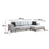 Montana Eckschlafsofa, Rechte Seite, in Hellgrau, 288x160 cm von Atelier Del Sofa – Bild 5