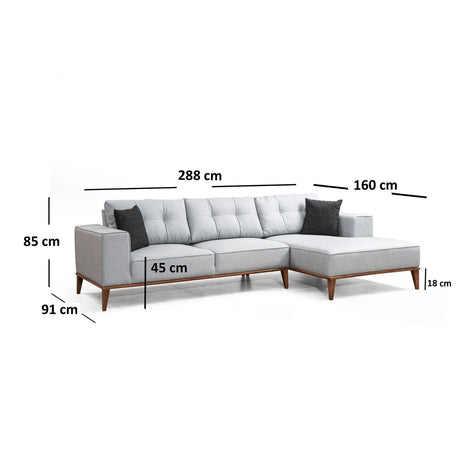 Montana Eckschlafsofa, Rechte Seite, in Hellgrau, 288x160 cm von Atelier Del Sofa – Bild 5