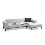 Montana Eckschlafsofa, Rechte Seite, in Hellgrau, 288x160 cm von Atelier Del Sofa – Bild 6