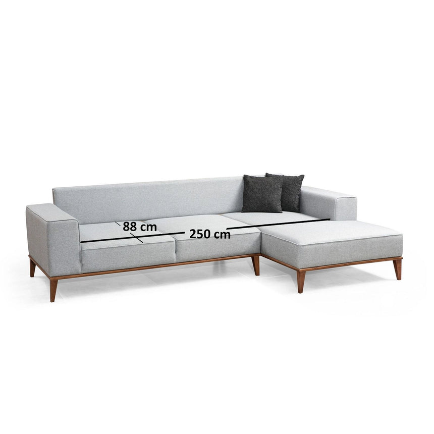 Montana Eckschlafsofa, Rechte Seite, in Hellgrau, 288x160 cm von Atelier Del Sofa – Bild 6