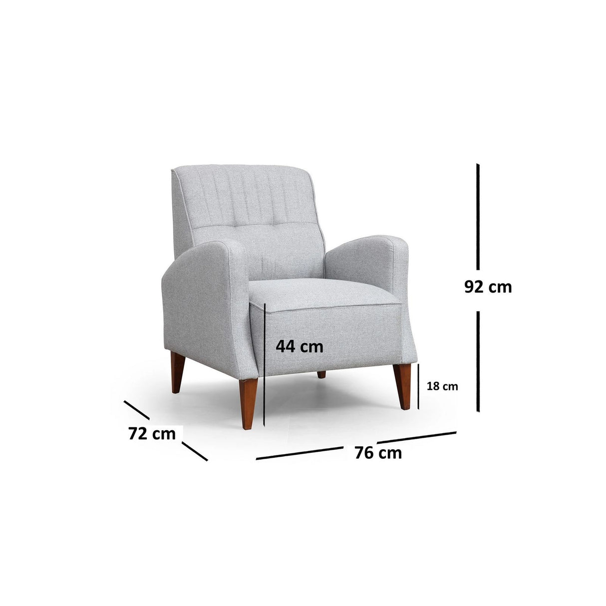 Montana Sessel in Grau, 92x76 cm von Atelier Del Sofa – Bild 3
