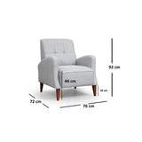 Montana Sessel in Grau, 92x76 cm von Atelier Del Sofa – Bild 3