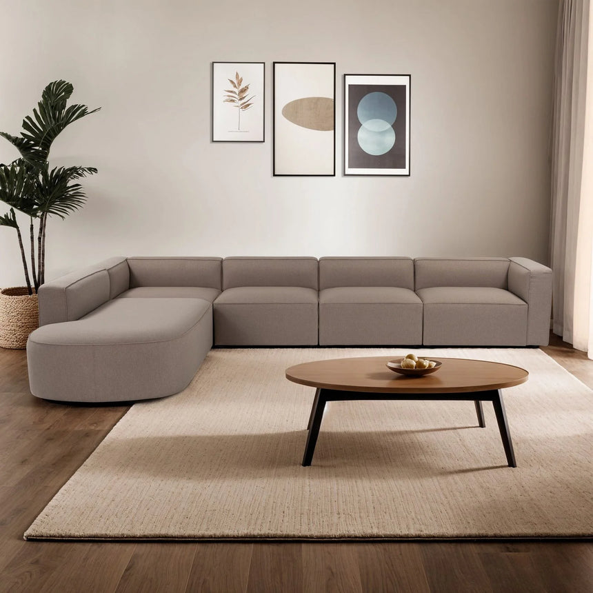 Mora Ecksofa, Linke Seite, in Hellbraun, 320x235 cm von Atelier Del Sofa – Bild 1