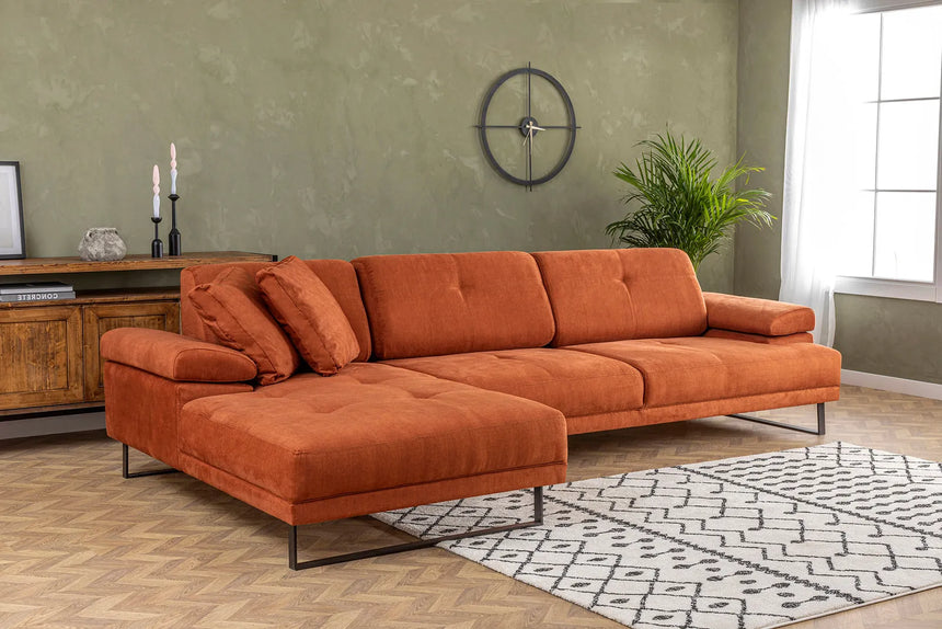 Mustang Ecksofa, Linke Seite, in Orange, 274x174 cm von Atelier Del Sofa – Bild 3