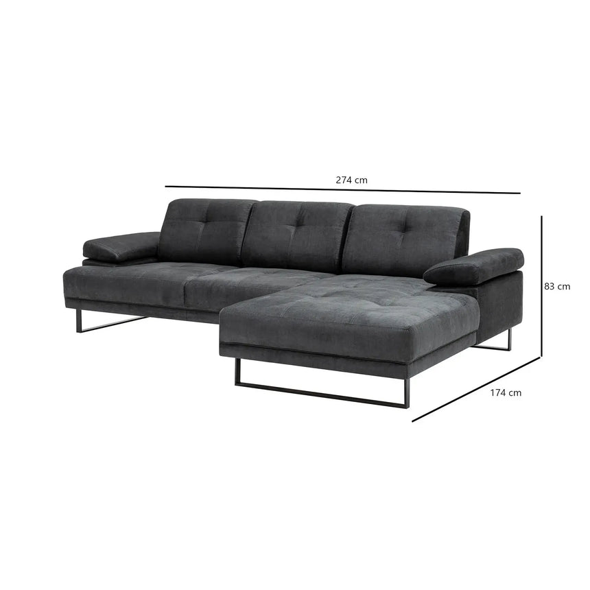 Mustang Ecksofa, Rechte Seite, 274x174 cm - ZEN ZONE Furniture